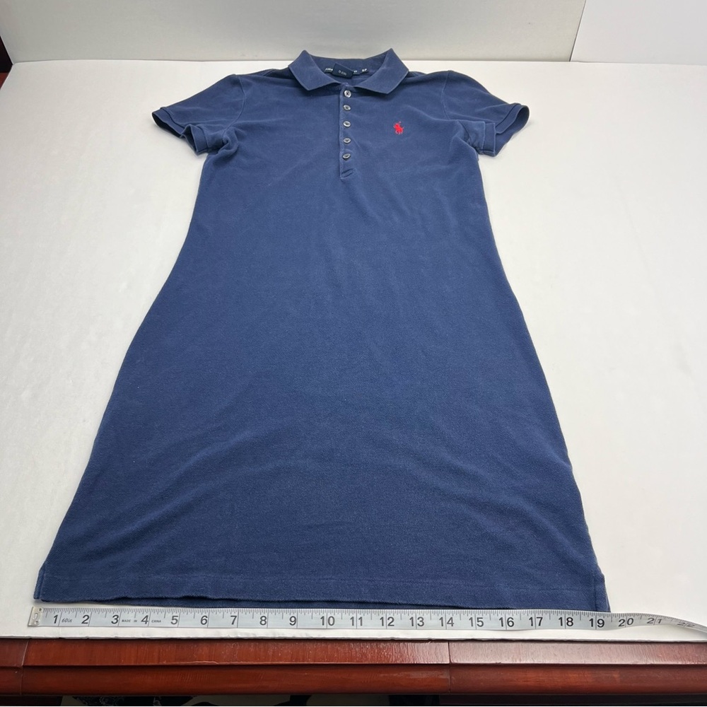 Ralph Lauren Sport Size Small Navy Polo Dress Short Cap Sleeve 100% Cotton *FLAW - Picture 5 of 10